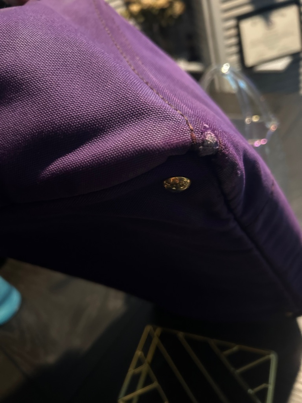 Prada Hemp Bag Large Denim Purple - Picture 6 of 12